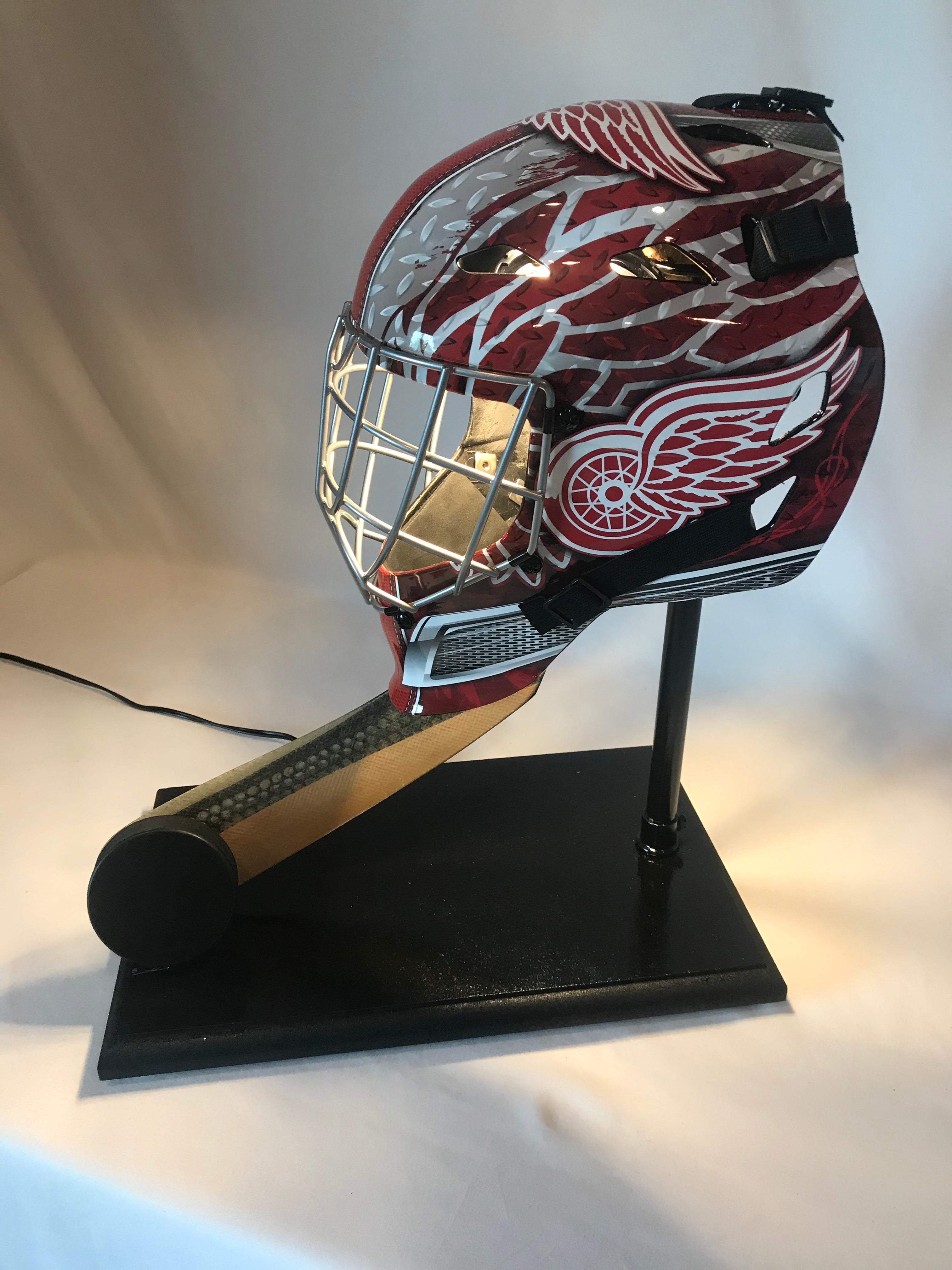 Red Wings Goalie Mask  Goalie mask, Hockey mask, Detroit red